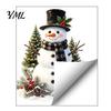 Holiday Home Decoration Decal Christmas Snowman Wreath Toilet Sticker, Peel And Stick Bathroom Decor Removable Cover Decal, Waterproof Lid Wall
