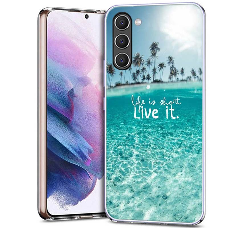 Summer Beach Scene at Sunset on sea Palm Tree Phone Case for Samsung A16 A17 A26 A36 A37 A56 A57 A12 A22 A32 A52S A07 A06 A02S A