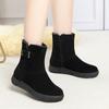 Women Snow Boots Genuine Leather Natural Wool Women Winter Boots Large Size Wedge Warm Women's Booties