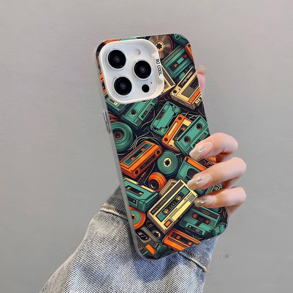 

Vintage Cassette Tape Retro Style Phone Case For IPhone 17 Pro Max 15 Pro 16 14 Plus 12 13 Mini 11 Pro Shockproof Colorful Cover iPhone 16