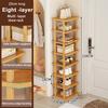 5/7/8 Etagen Vertikales Schuhregal Holz Schmaler Schuhständer Kleiner Schuh-Organizer Platzsparend Eckschuhregal Hoher Schuhturm Freistehendes Schuhregal