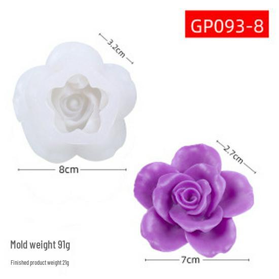 Peony Rose Silicone Candle Mold for Easy Demolding