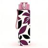 1PC Purple Floral Repeat Pattern 750ml Color Plastic Sports Water Bottle Leakproof Flip Straw Lid Suitable for Sports Office Home Use