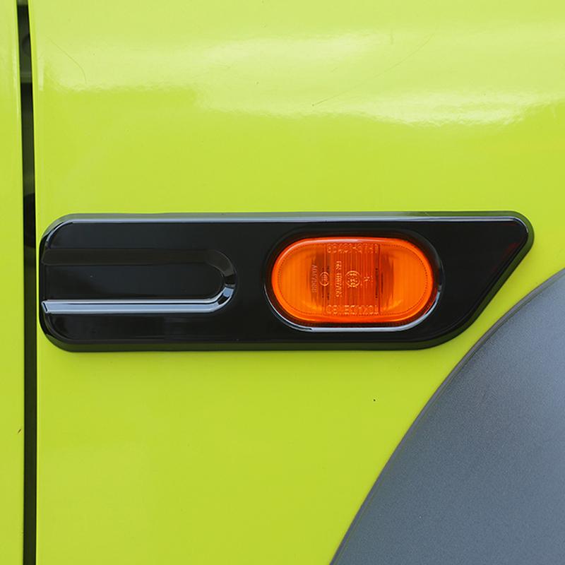 Black Car Side Fender Turn Signal Light Lamp Decoration Cover Stickers for Suzuki Jimny JB64 JB74 2019-2025 Exterior Accessories