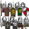 MOC Medieval Building Blocks Castle Knights Army Soldiers Warrior Accessories Warhorse Helmets Shields Armor Toy Gifts S036 DIY