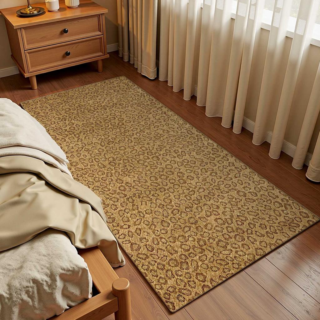 Living Room Carpet Large Area Bedroom Bedside Soft Furry Floor Mat Animal Print Imitation Leather Home Decoration Rugs