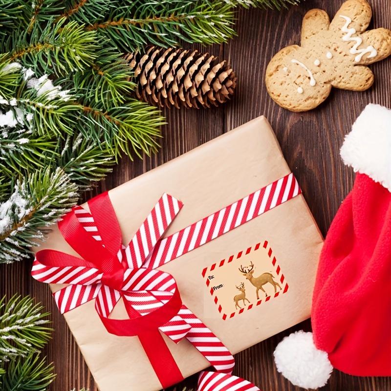 500pcs Christmas Gift Label Stickers Festive Design Snowflakes Santa Self Adhesive Sticker Holiday Presents Wrapping Decorations
