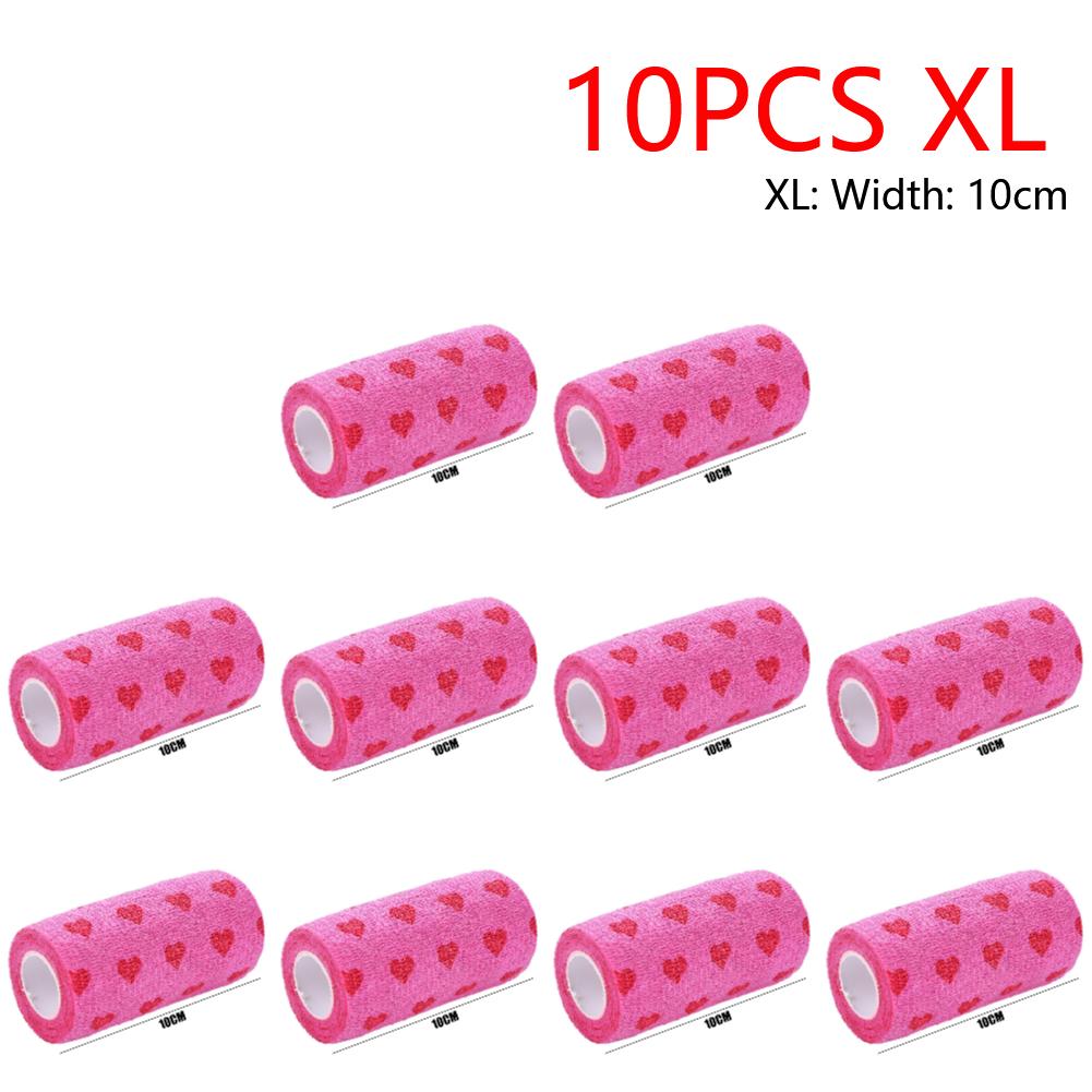 Rose Red Heart Dog Cat Medical Bandage Elastic Self-Adhesive Bandages Non-woven Practical Beautiful Eco-friendly for Pets Animal