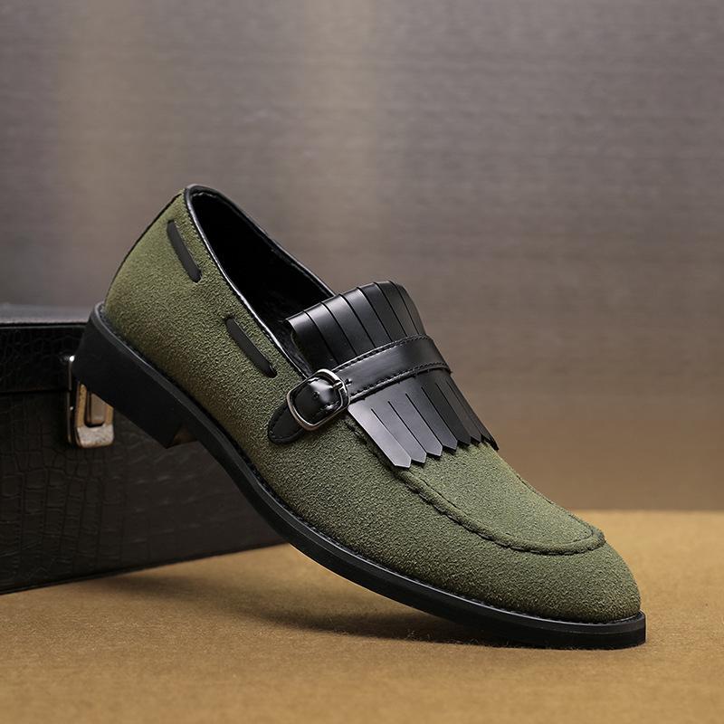 Large size new men's shoes casual leather shoes fashion British style foot shoes Korean version of trendy men's loafers