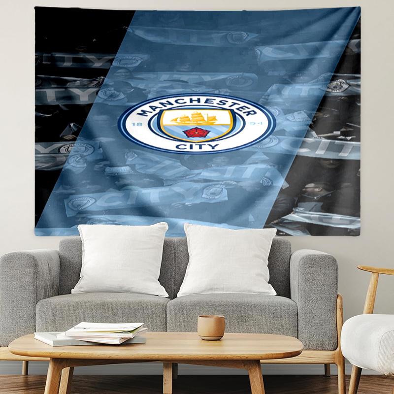 Football team City FC Print Tapestry, Lightweight Wall Hanging, for Bedroom, Dorm, Living Room, Home Art Decor - Birthday Christmas Gift for Friends
