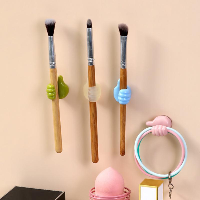 1PC Adhesive Storage Organizer Rack Sticky Hook Thumbs Up Shape Punch-Free Wall Hook Clip Holder