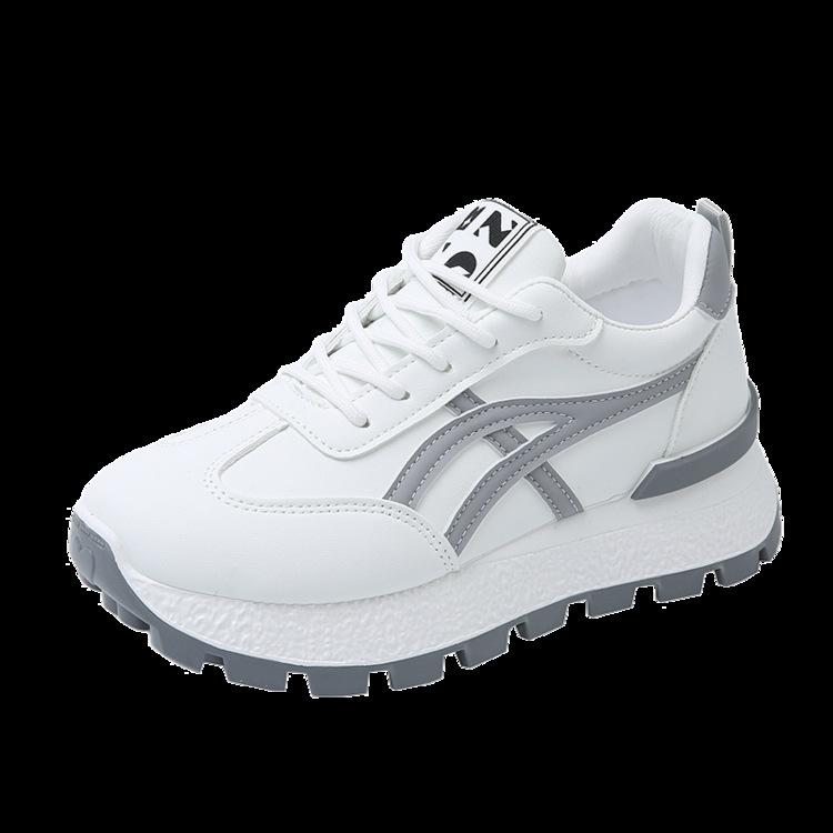 Fashion Thick-soled Sneakers for Women 2025 Spring and Autumn New Women Shoes Versatile Fashion Casual White Shoes