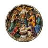 Angel Reading Book Theme Wooden Hanging Sign Front Door Round Plaque For Home Holiday Garden Party Decoration Ornament