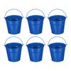 PATIKIL X Small Metal Buckets with Pack of 6 Mini Galvanized Buckets for Party Deep Blue 5.1" 4.7" Handles, Crafts, Favors, Decorations,