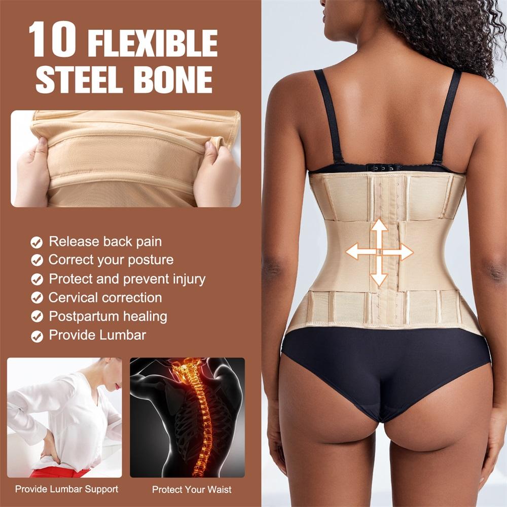 Fajas Cinturilla Fuertes Control de Vientre de Cuerpo Completo Ropa Moldeadora para Mujer Corsé Cruzado Cinturón Entrenador de Cintura Moldeador para Mujer