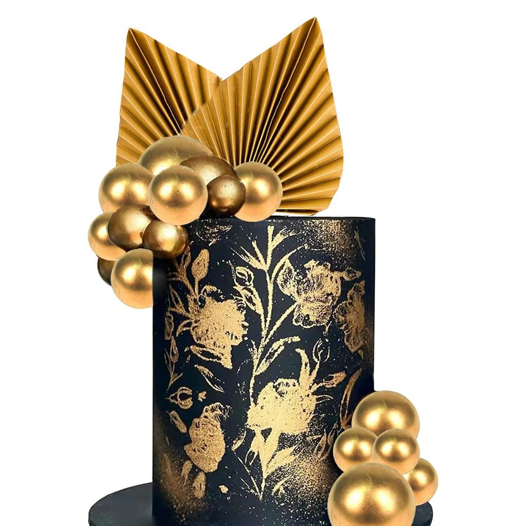 22 ks Kuliček Toppery na dorty Dekorace dortů Pěnové kuličky Papírová palmová listová vložka do dortu pro narozeniny Svatbu Dětskou Párty Dekorace