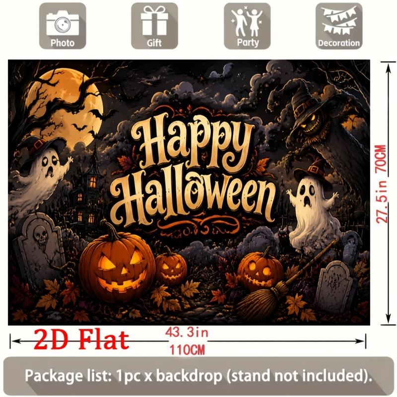 Two-dimensional plane, 1 piece per pack. Suitable for indoor/outdoor Halloween pumpkins and banners - party background fabric