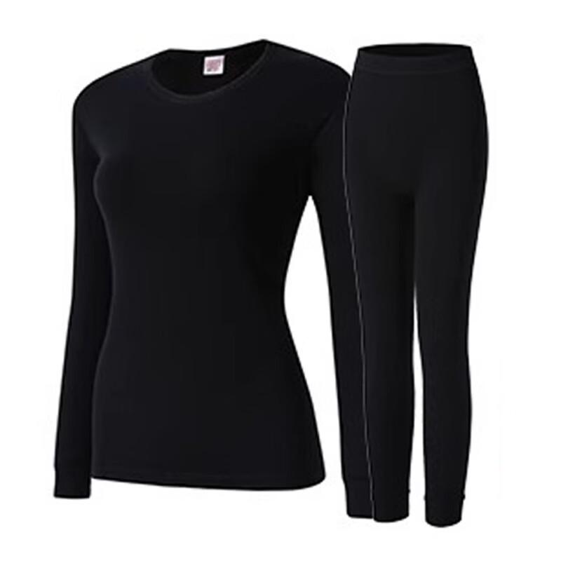 Langsha Women s Slim-Fit Cotton Thermal Base Layer Set M