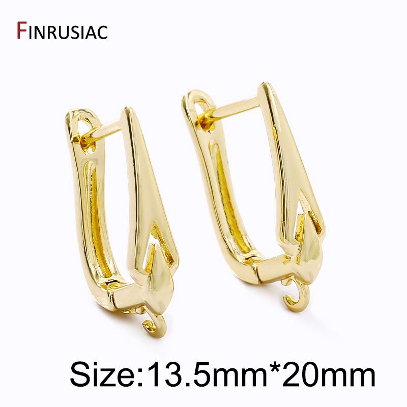 

Латунные Основы для серег с Покрытием 18K Золотом, Крючки для Серёг, Крепления для Серёг для Изготовления Украшений, Аксессуары для DIY Изготовления Серёг 2 Pairs