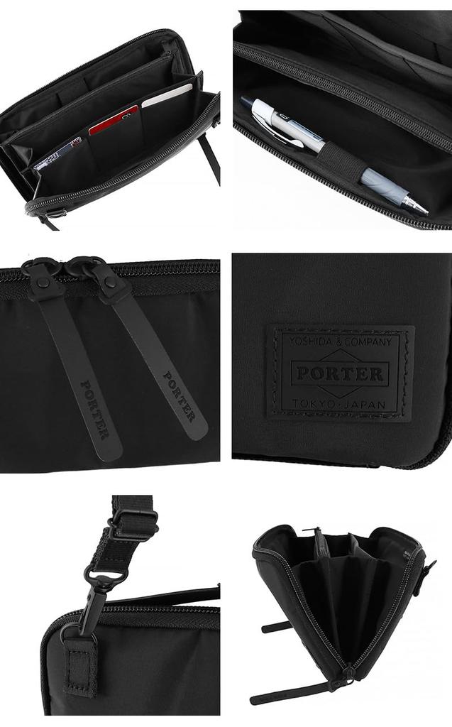 [Porter] Yoshida Bag Travel Pouch Multi Pouch Multi Case Shoulder Pouch Cape 2 Way Travel Organizer 883-15450 Black