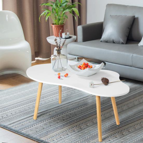 Small Coffee Table, Mid Century Modern Tea Table, Living Room Center Minimalist Display Coffee Table with Cloud