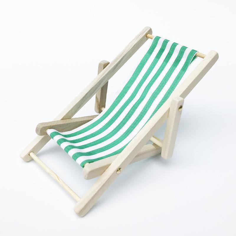 2 Stück 1/12 Miniatur-Liegestuhl, Holz-Liegestuhl für Heimwerker, Zen-Garten, Strand-Mikro-Landschaftsdekoration, Mini-Möbel-Modellzubehör