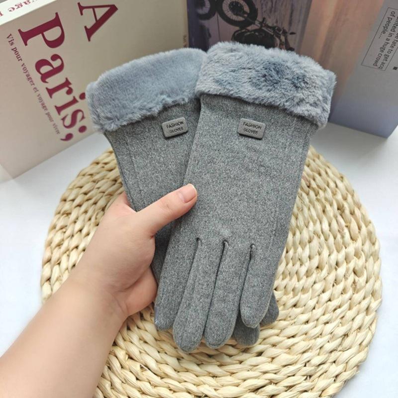 

Autumn and winter gloves, thermal touch screen velvet, driving and riding gloves one size fits all сірий колір