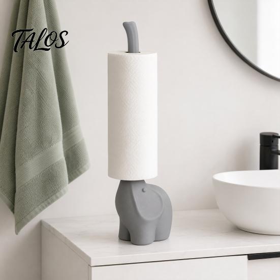 Light Luxury Kitchen Accessory Elephant Paper Towel Holder, with Stable Base, Modern Style Design Holder for And Bathroom Countertop Use Lightweight