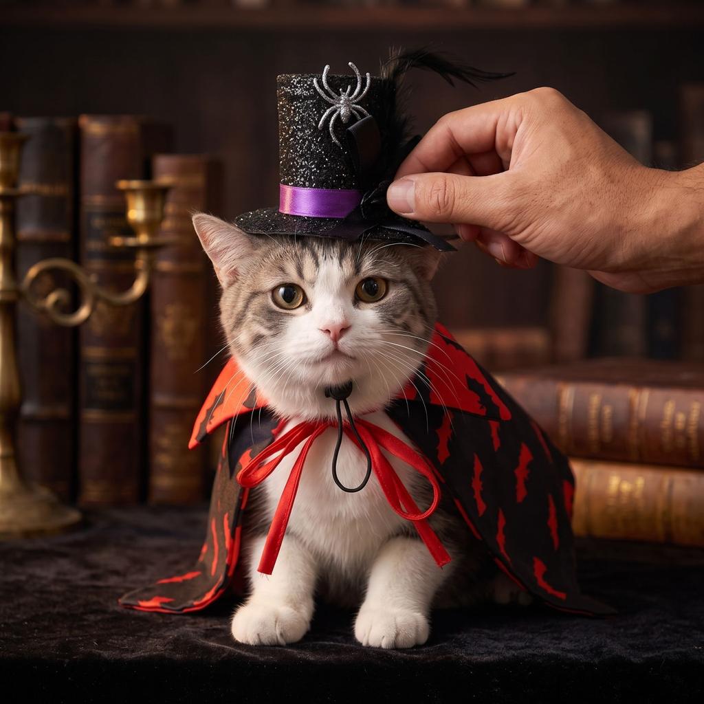 Pet Halloween Costume Decoration Set with Four Feathers for Cats and Dogs