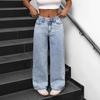 High Waist Straight Jeans Damen Locker Lässig Denim Hose Tägliche Straßenhose