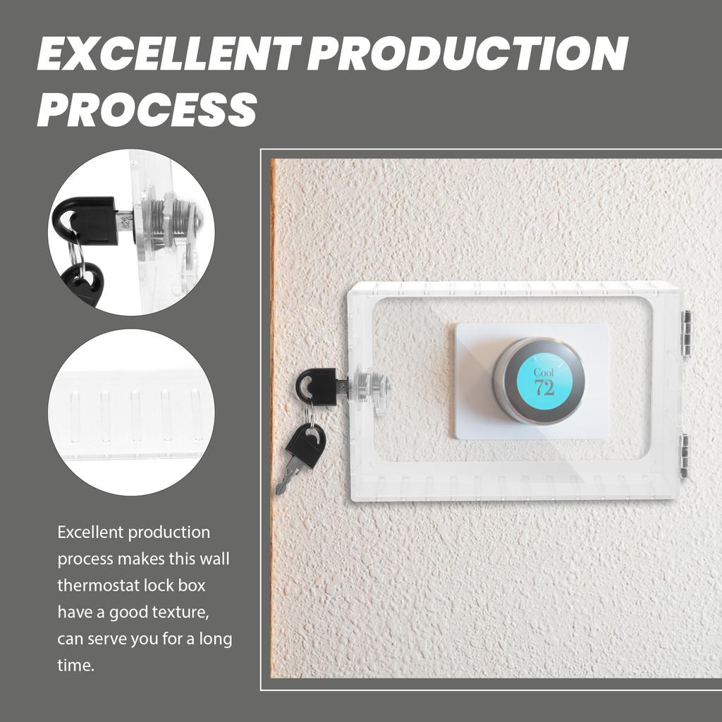 Sturdy Transparent Thermostat Guard Lock Box for Wall Mounted Thermostats Compatible with Most Models Easy Visibility Secure