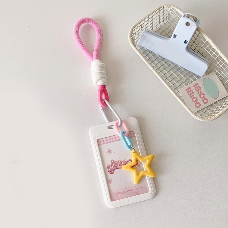 Photocard Holder Keychain Star Photocard Holder ID Cards Protective Sleeve School Stationery Supplies for Women Girls