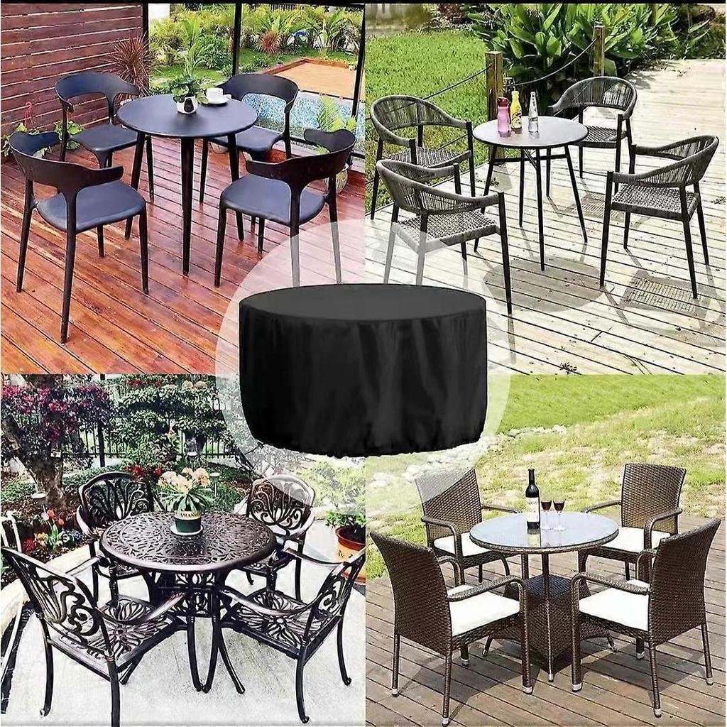 130x71cm Waterproof Outdoor Furniture Cover, 210D Oxford Fabric Protective Tarpaulin for Garden Tables Chairs, Black Tablecloth