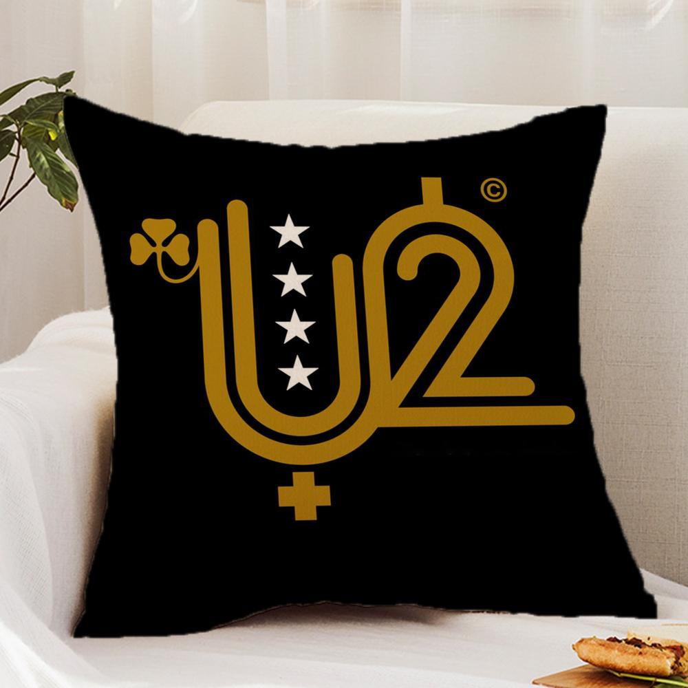 Rock Band U-U2 Cushion Cover Premium Comfort Reversible Pillow Cover - Dual - Use Design for Home & Car