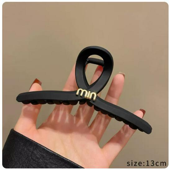 Classy Frosted Hair Clip with Pearls for Women's Hair - Large Shark Design for Back of Head