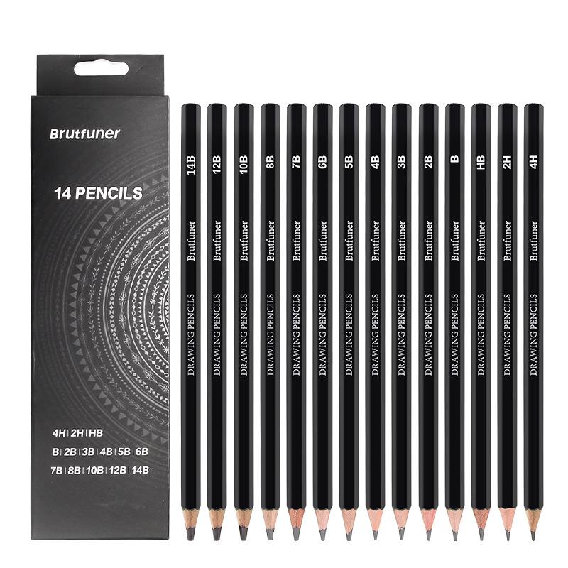 Ben Fan'er 14-Piece Sketch Pencil Set, 4H-14B for Students & Professional Art Drawing