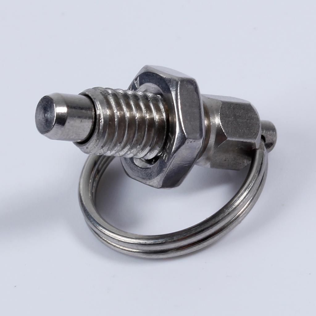 4 Pcs Pull Ring Indexing Plunger Non Lock-Out Knob Plunger Stainless Steel Spring-Loaded Plunger Mechanic Accessories