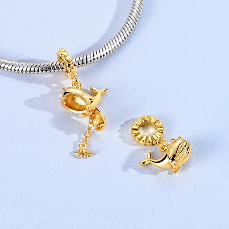 Copper Starry Night By Van Gogh Charms Bead Cz Zircon Whale Cat Pendant Fit Original Bracelet Necklace Diy Jewelry