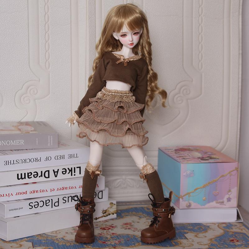 No Doll New 30/45/60cm Doll's Clothes for 1/3 1/4 1/6 Bjd Doll Brown Skirt Set Diy Girl Toys Dress Up Doll Accessories