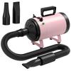 2200W Dog Hair Dryer with Adjustable Temperature & Velocity, 3 Different Nozzles, Pink