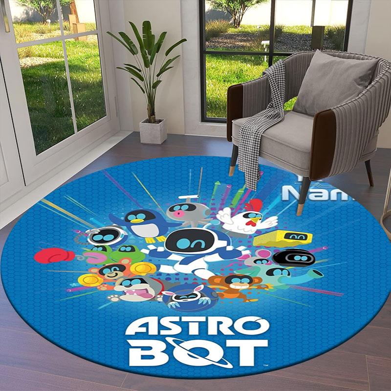 ASTRO BOT Custom Name Round Area Rug,Carpet Rug for Living Room Bedroom Sofa Playroom Decor,Non-slip Floor Mat