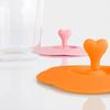 Couvercle de tasse de qualité alimentaire avec poignée en forme de cœur en silicone de couleur unie anti-poussière couvercle de tasse pour tasse