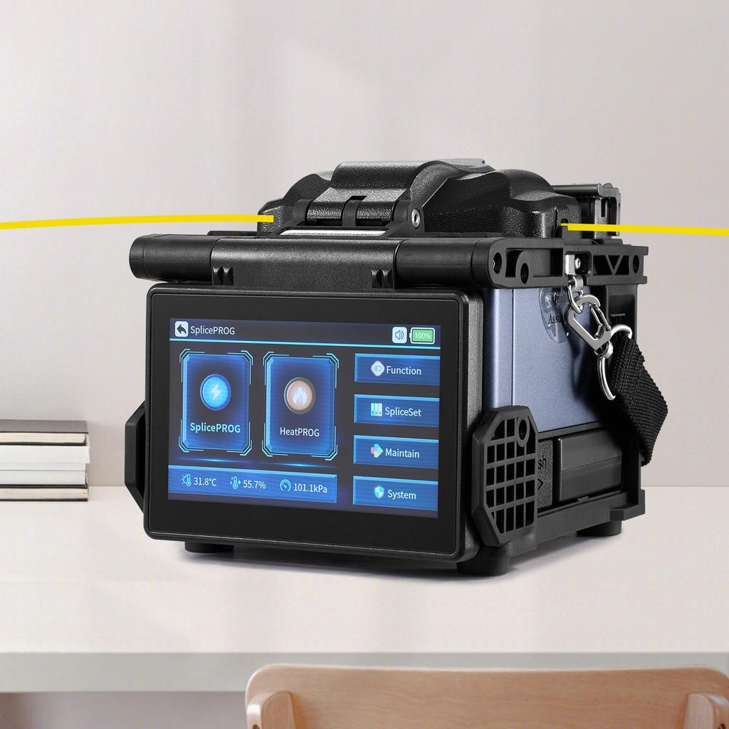 VEVOR Fiber Fusion Splicer 6-Motor, Core Alignment Fiber Optic Splicer 6s Splicing & 13s Heating, Fiber Splicer Machine with 5" LCD Screen