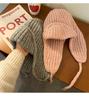 Korean-Style Photogenic Pink Knitted Wool Hat: Women's Warm, Ear-Protecting, Versatile Ski Hat for Autumn/Winter
