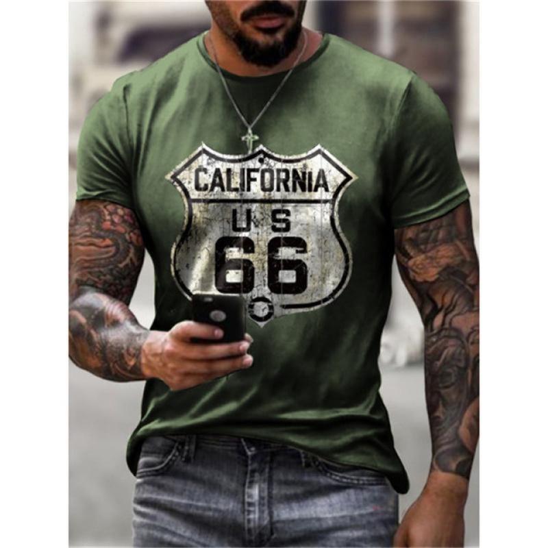 Men Short Sleeve Oversized T-Shirt Vintage Streetwear Boys Tees Tops