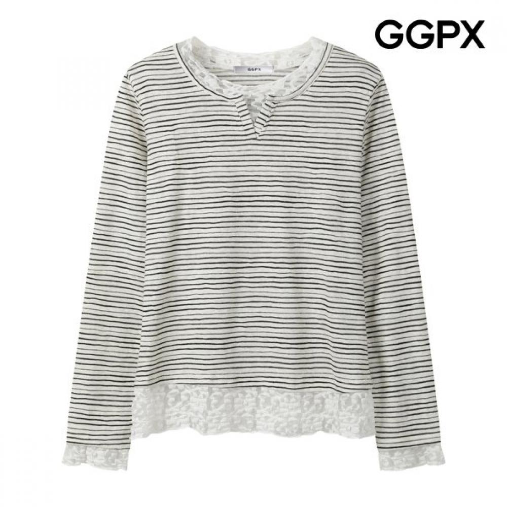 Ggpx New York Linen Lace Layered PoinT T shirT  gq4Ts008f Ivory/F