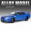 1:18 GTR SKYLINE ONE Toys Sports Cars Alloy Diecast Model Wheel Steering Miniature Vehicles Doors Opened Car for Child Gifts