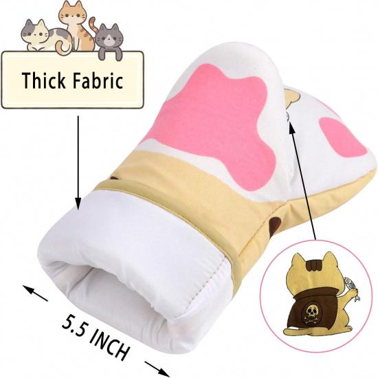 Funny Oven Mitts Kitchen Accessories Cooking Baking Heat Resistant Kawaii Cat Glove, Gifts for Cat Lover 1 Pair Claw