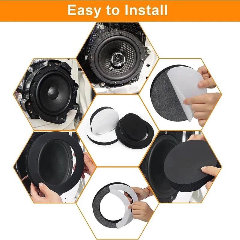 4/5/6.5 Inch Universal Car Door Soundproof Cotton Speaker Bass Ring Foam Woofer Pad Noise Sound Insulation ring Accessories