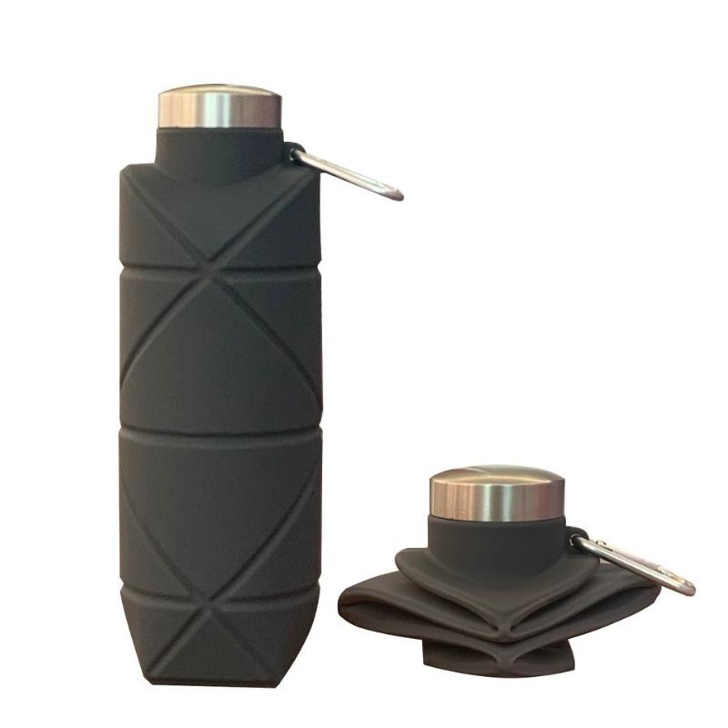 

23 унции портативная бутылка для воды уличный силиконовый спортивный чайник складная бутылка портативная складная чашка для воды чёрный